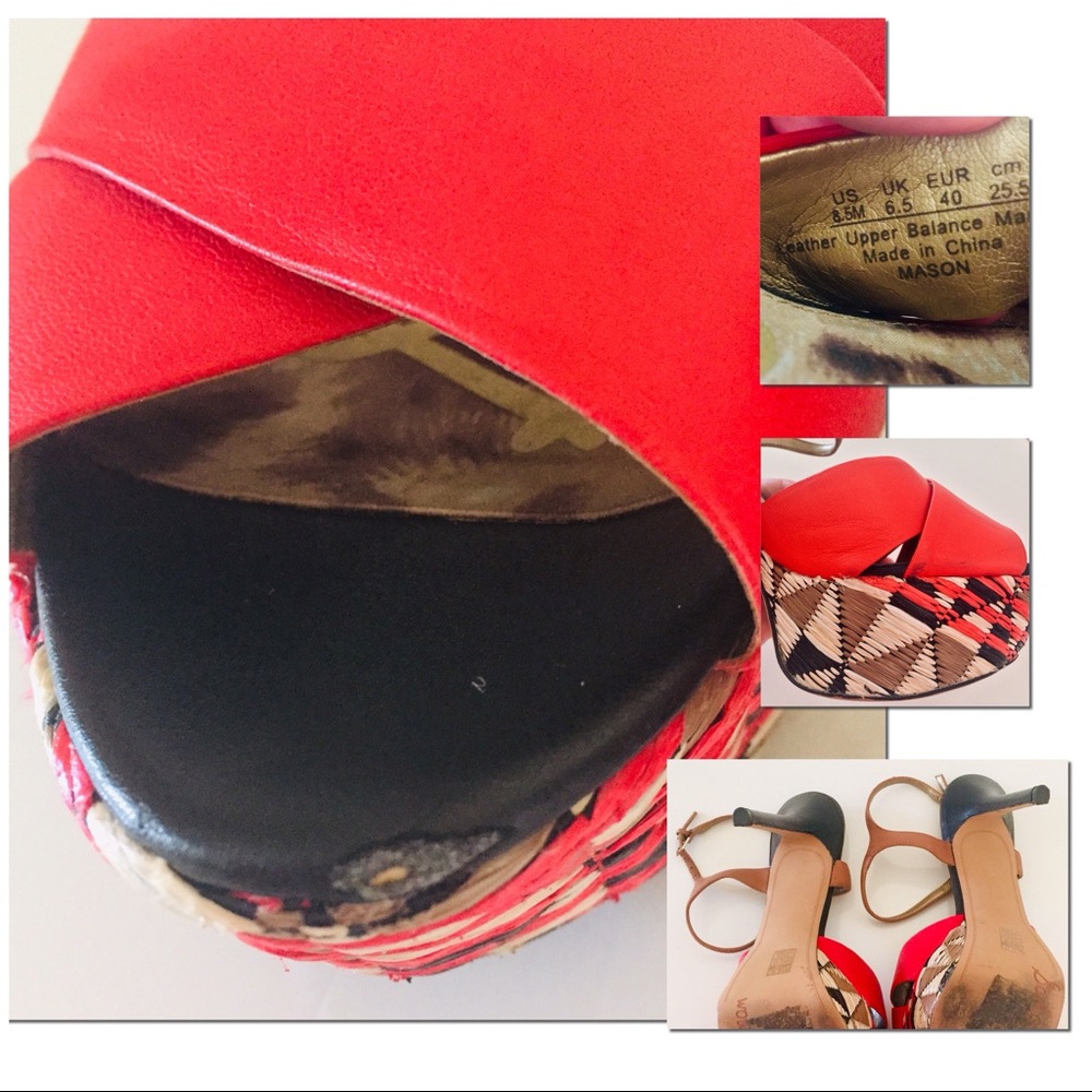 Sam Edelman Red & Tan Patterned Platform Sandals - Picture 5 of 5